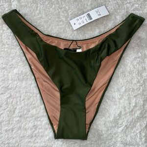 J. Crew Curved Waist Cheeky Bikini Bottom Safari Green Size XS NWT